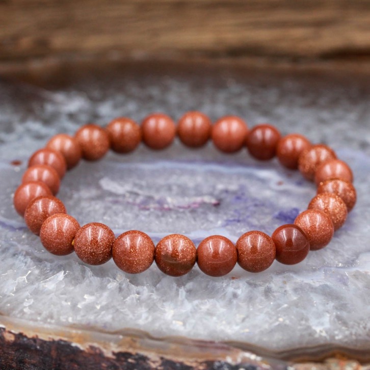 Bracelet pierre de sable - 8mm - taille 16-19cm
