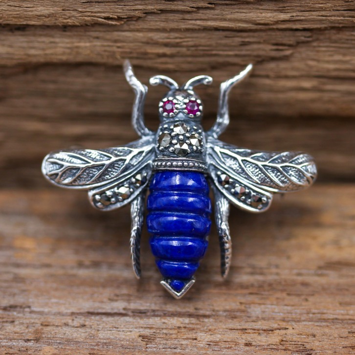 broche exception pierre lapis lazuli