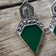 Boucles d'oreilles d'exception pierre agate verte