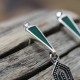 Boucles d'oreilles d'exception pierre agate verte