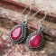 Boucles d'oreilles en argent et pierre racine de rubis