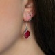 Boucles d'oreilles en argent et pierre racine de rubis