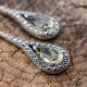 Boucles d'oreilles d'exception en argent et pierre quartz lemon