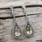 Boucles d'oreilles d'exception en argent, pierre quartz Lemon et marcassites