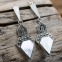 Boucles d'oreilles d'exception en argent, nacre & marcassites