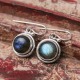 Boucles d'oreilles en argent et pierre labradorite