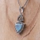 Collier d'exception en argent, pierre agate bleue et marcassites