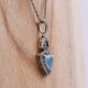 Collier d'exception en argent, pierre agate bleue et marcassites