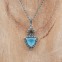 Collier d'exception en argent, pierre agate bleue et marcassites