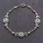 Bracelert d'exception en argent, pierre jade bleue et zirconium