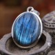 Pendentif en argent et pierre labradorite