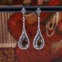 Boucles d'oreilles d'exception en argent et pierre quartz fumé