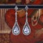 Boucles d'oreilles d'exception en argent, pierre zirconium et marcassites