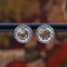 Boucles d'oreilles d'exception en argent et pierre quartz jaune