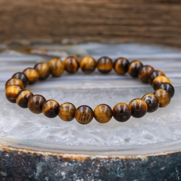 Bracelet pierre oeil de tigre - 8mm - Taille 16-19cm