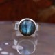 Bague en argent et pierre labradorite