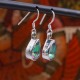 Boucles d'oreilles en argent et pierre topaze mystique