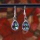 Boucles d'oreilles en argent et pierre topaze mystique