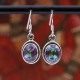 Boucles d'oreilles en argent et pierre topaze mystique