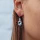 Boucles d'oreilles d'exception pierre topaze bleue & marcassites