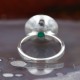 Bague d'exception en argent et pierre agate verte