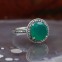 Bague d'exception en argent et pierre agate verte