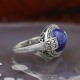 Bague d'exception en argent et pierre lapis lazuli