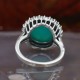 Bague d'exception en argent et pierre agate verte