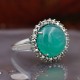 Bague d'exception en argent et pierre agate verte