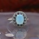 Bague d'exception en argent et pierre agate bleue