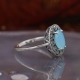 Bague d'exception en argent et pierre agate bleue