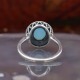 Bague d'exception en argent et pierre agate bleue