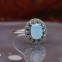 Bague d'exception en argent et pierre agate bleue