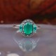 Bague d'exception en argent et pierre agate verte