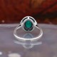 Bague d'exception en argent et pierre agate verte