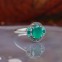 Bague d'exception en argent et pierre agate verte