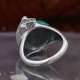 Bague d'exception en argent, pierre malachite et marcassite