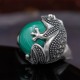 Bague d'exception en argent, pierre malachite et marcassite