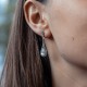 Boucles d'oreilles d'exception en argent et pierre zirconium