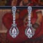 Boucles d'oreilles d'exception en argent, pierre topaze claire et marcassites