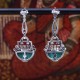 Boucles d'oreilles d'exception en argent et pierre malachite