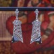 Boucles d'oreilles d'exception en argent et pierre onyx