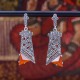 Boucles d'oreilles d'exception en argent et pierre cornaline