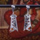 Boucles d'oreilles d'exception en argent et pierre cornaline