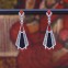 Boucles d'oreilles d'exception en argent et pierre cornaline, onyx et marcassites