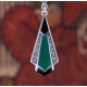 Boucles d'oreilles d'exception en argent et pierre agate verte, onyx et marcassites