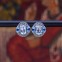 Boucles d'oreilles d'exception en argent, pierre topaze bleue et marcassites
