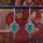 Boucles d'oreilles d'exception en argent et pierre agate verte