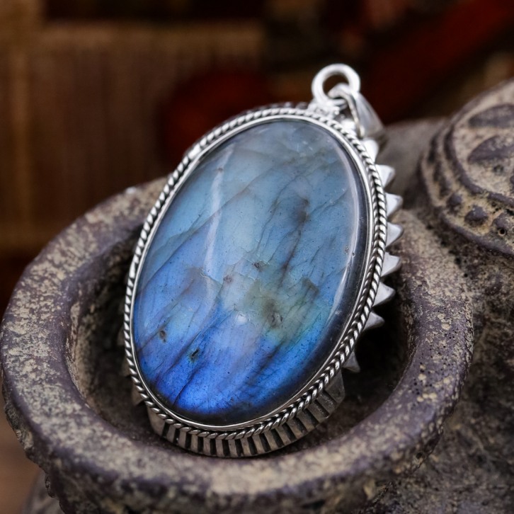 Collier & Pendentif en Pierre Labradorite