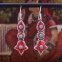 Boucles d'oreilles en argent et émail rouge